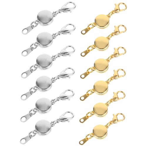 HOODANCOS 12 Stück Teiliges Magnetische Lobster Verschlüsse in Silber und Gold Runde Flache Form Glänzende Ketten und Armbandverschlüsse Einfacher Einhandverschluss für DIY HOODANCOS 12 Stück Teiliges Magnetische Lobster Verschlüsse in Silber und Gold Runde Flache Form Glänzende Ketten und Armbandverschlüsse Einfacher Einhandverschluss für DIY von HOODANCOS
