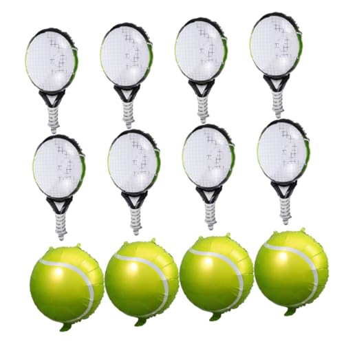HOODANCOS 12 Stück Tennis Ball Luftballons Tennis Racket und Folienballons für Kindergeburtstagsfeiern Sport Mottoparty Deko Langlebig und Luftdicht HOODANCOS 12 Stück Tennis Ball Luftballons Tennis Racket und Folienballons für Kindergeburtstagsfeiern Sport Mottoparty Deko Langlebig und Luftdicht von HOODANCOS