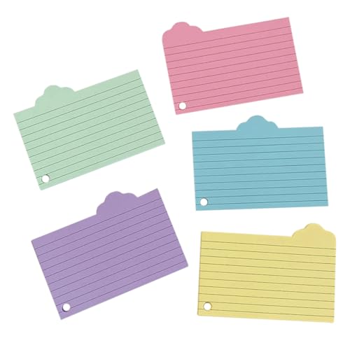 HOODANCOS 125 Blatt Cloud-Notizpapier Kartenteiler leere Lochkarte kleine Karten blinken Lesezeichenaufkleber Karteikarten Lernkarten Wortkarten Flash -Karten Grundlagen des Studiums von HOODANCOS