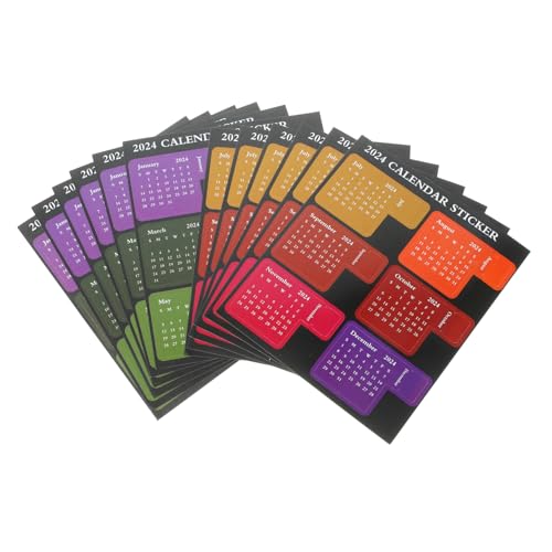 HOODANCOS 12Blätter DIY Kalenderaufkleber Selbstklebende Notizzettel Bunten für Monatsplanung Praktische Haftnotizen für Organizer von HOODANCOS