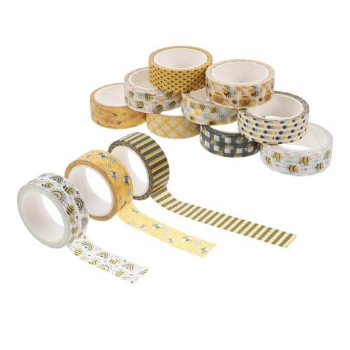 HOODANCOS 12Rollen Selbstklebende DIY Bänder Bienenmotiven Dekoratives Washi Tape für Scrapbooking Handwerk Journal und Geschenkverpackung Vielseitig und Praktisch HOODANCOS 12Rollen Selbstklebende DIY Bänder Bienenmotiven Dekoratives Washi Tape für Scrapbooking Handwerk Journal und Geschenkverpackung Vielseitig und Praktisch von HOODANCOS