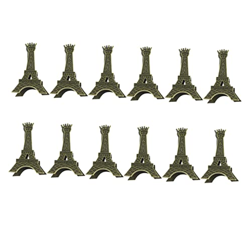 HOODANCOS 12Stücke Eiffelturm Metall Kartenhalter Kreative Memo Clips für Schreibtischdekoration für Hochzeit Abschlussfeier Babyparty und Verlobungsfeier von HOODANCOS