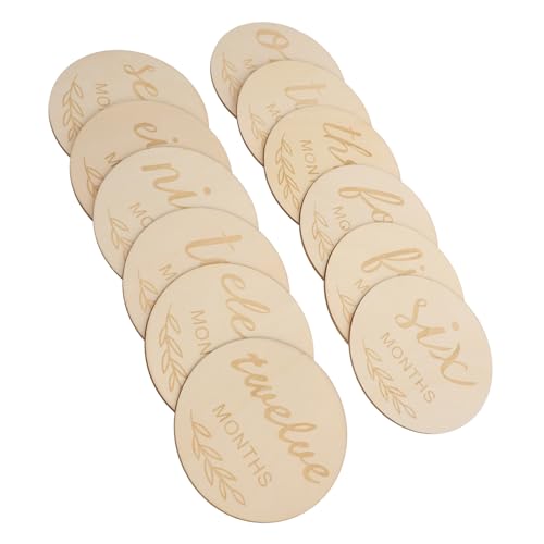 HOODANCOS 12Stücke Holz Meilensteinmarker für Einzigartige Meilensteinscheiben zur Erinnerung Monatliche Wachstumskarten für Unvergessliche Fotos und HOODANCOS 12Stücke Holz Meilensteinmarker für Einzigartige Meilensteinscheiben zur Erinnerung Monatliche Wachstumskarten für Unvergessliche Fotos und von HOODANCOS