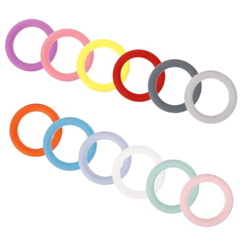 HOODANCOS 12Stücke Mehrzweck Silikonringe für DIY Schlüsselanhänger Farbenfrohe Silikonkreise für Schmuckherstellung und Bastelprojekte Hautfreundliches Material Sicheres Design HOODANCOS 12Stücke Mehrzweck Silikonringe für DIY Schlüsselanhänger Farbenfrohe Silikonkreise für Schmuckherstellung und Bastelprojekte Hautfreundliches Material Sicheres Design von HOODANCOS