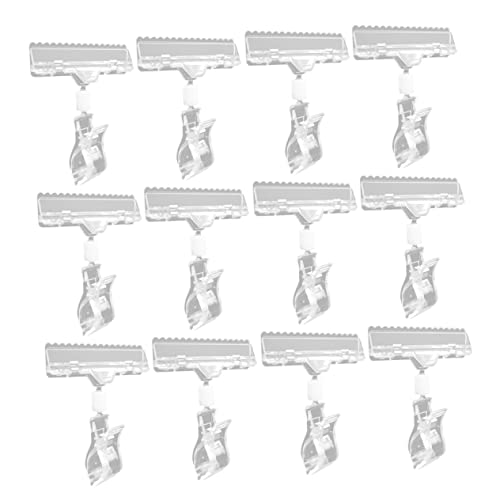 HOODANCOS 12Stücke Preisschild Clips Rotierbare Kunststoff Halter für Preise Menüs und Visitenkarten für Einzelhandel Ausstellungen und Werbung von HOODANCOS