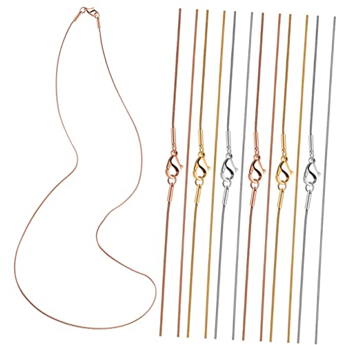 HOODANCOS 12Stücke Schlangenketten mit Hummerverschluss DIY Halsketten für Schmuckherstellung Langlebig und Glänzend für Eigene Designs und von HOODANCOS