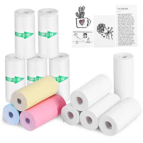HOODANCOS 13 Rollen Farbige Thermopapier für Mobile Drucker Selbstklebendes Druckpapier für Fotos Etiketten und Quittungen Hohe Kompatibilität Vielseitige Anwendungen HOODANCOS 13 Rollen Farbige Thermopapier für Mobile Drucker Selbstklebendes Druckpapier für Fotos Etiketten und Quittungen Hohe Kompatibilität Vielseitige Anwendungen von HOODANCOS