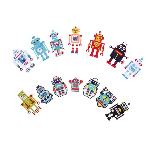 HOODANCOS 14 Stück Stoffaufkleberroboter Süße Gestickte Aufnäher Kleidung Accessoire Patch Aufnäher Für Hemden Aufnäher Obst Aufnähen Süße Aufnäher Gestickter Aufnäher Für Kleidung Sticktuch von HOODANCOS