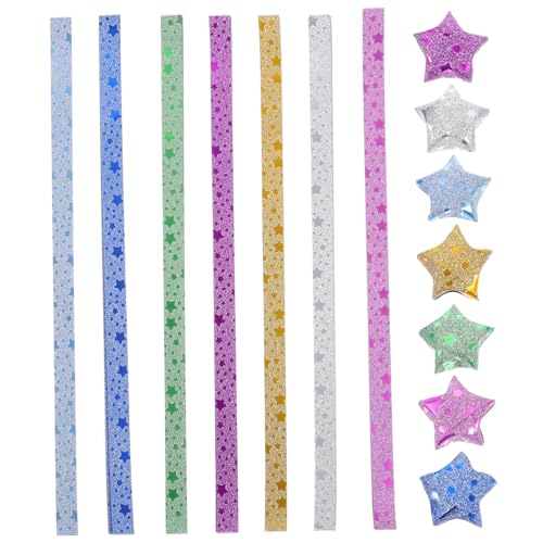 HOODANCOS 140 Stück Origami Papierstreifen mit Goldglänzenden Sternen Farben Faltpapier für DIY Sterne Basteln Dekorative Papierstreifen für Weihnachtsdeko Handwerk und Kinderhandarbeit HOODANCOS 140 Stück Origami Papierstreifen mit Goldglänzenden Sternen Farben Faltpapier für DIY Sterne Basteln Dekorative Papierstreifen für Weihnachtsdeko Handwerk und Kinderhandarbeit von HOODANCOS