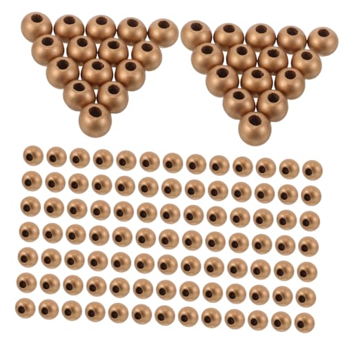 HOODANCOS 150 Stück Große Runde Holzperlen mit Natürlicher Färbung Großer Lochdurchmesser Leichte DIY Schmuckperlen für Armbänder Halsketten Schlüsselanhänger und Bastelprojekte von HOODANCOS