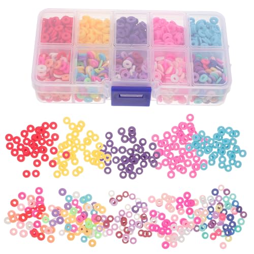 HOODANCOS 1500 Stück Polymer Clay Perlen DIY Schmuck Bastelset Vielseitige Spacer Beads für Armbänder und Ohrringe Projekte und von HOODANCOS