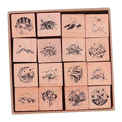 HOODANCOS 16 Stück Teiliges Holzstempel Set für DIY Handbücher und Scrapbooking Vintage Design für Kreative Bastelprojekte für Bastelfreunde von HOODANCOS