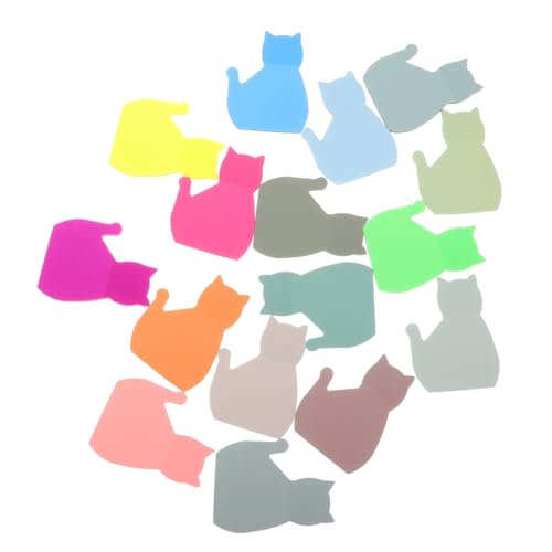 HOODANCOS 16Stücke Katzenmotiv Haftnotizen Wasserfeste Transparente Notizblöcke Niedlicher Katzenform für Büro Schule und Zuhause Kreative Schreibwaren von HOODANCOS