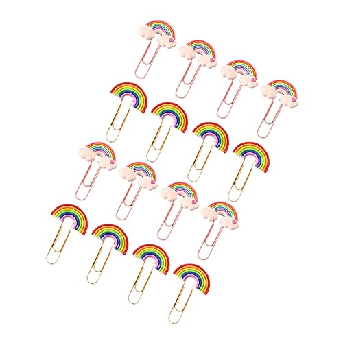 HOODANCOS 16Stücke Teiliges Bunter Büroklammern Flexible PVC Clip für Büro Schule und Zuhause Markieren von Dokumenten und Büchern Praktische Mehrzweck Büroklammern von HOODANCOS
