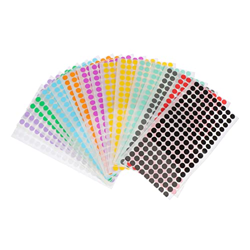 HOODANCOS 18 Blatt Kleine Runde Selbstklebende Aufkleber Zufälligen Farben Markierungssticker für Praktische Beschriftung von Alltagsgegenständen für Büro und DIY Projekte Zufällige Farbe von HOODANCOS
