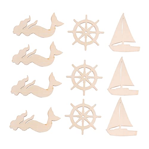 HOODANCOS 18Stücke Unvollendete Holzformen für DIY Handwerk Schiffsrad Meerjungfrau und Segelboot für Bastelprojekte Hochzeiten Partys und Dekorationen im Ozeanstil HOODANCOS 18Stücke Unvollendete Holzformen für DIY Handwerk Schiffsrad Meerjungfrau und Segelboot für Bastelprojekte Hochzeiten Partys und Dekorationen im Ozeanstil von HOODANCOS
