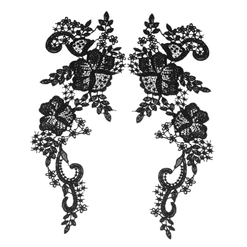 HOODANCOS 1Paar DIY Spitzenapplikationen für Hochzeitskleider Blumen Stickerei Aufnäher Vielseitige Dekoration für Mode Design und Handwerksprojekte Schwarz HOODANCOS 1Paar DIY Spitzenapplikationen für Hochzeitskleider Blumen Stickerei Aufnäher Vielseitige Dekoration für Mode Design und Handwerksprojekte Schwarz von HOODANCOS