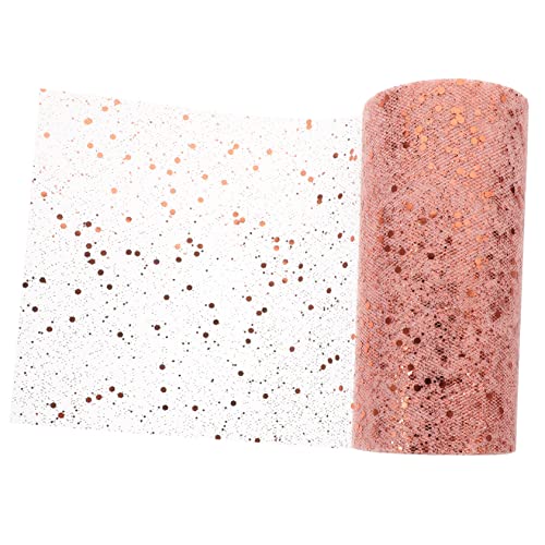 HOODANCOS 1Rolle Dekoratives Band mit Pailletten Yards Tüllrolle für DIY Geschenkverpackungen und Hochzeitsdekorationen für Feste und Bastelprojekte Roségold HOODANCOS 1Rolle Dekoratives Band mit Pailletten Yards Tüllrolle für DIY Geschenkverpackungen und Hochzeitsdekorationen für Feste und Bastelprojekte Roségold von HOODANCOS