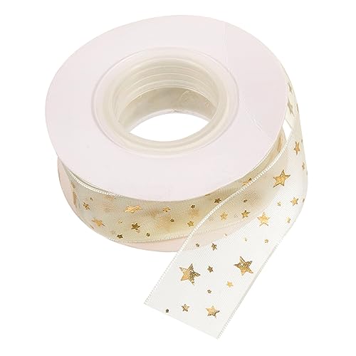 HOODANCOS 1Rolle Geschenkverpackungsband Goldfarbenem Sternen Organzastoff Dekoratives Geschenkband für Party Dekoration Handgefertigt Langlebig für Geschenkkartons HOODANCOS 1Rolle Geschenkverpackungsband Goldfarbenem Sternen Organzastoff Dekoratives Geschenkband für Party Dekoration Handgefertigt Langlebig für Geschenkkartons von HOODANCOS