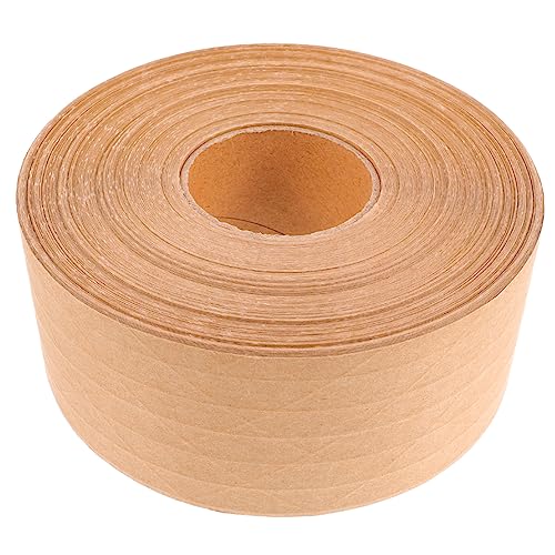 HOODANCOS 1Rolle Kraftpapier Klebeband Hochwertiges Beschreibbares Umweltfreundliches Verpackungsband für Versand Bastelprojekte Stark Haftend Wasseraktiviert von HOODANCOS