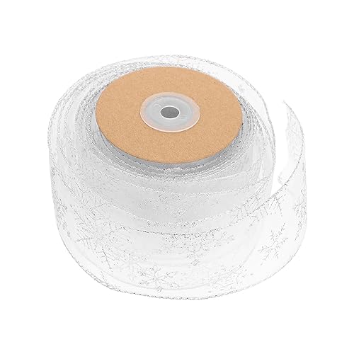 HOODANCOS 1Rolle Transparentes Geschenkband mit Draht Dekorationsmaterial für Weihnachten Hochzeiten und DIY Projekte Glänzendes Design für Festliche Anlässe von HOODANCOS