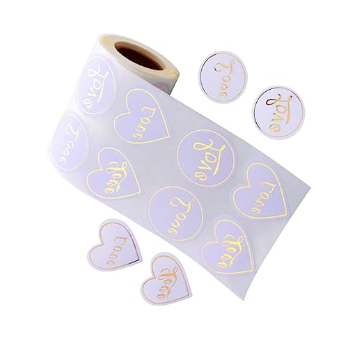HOODANCOS 1Rolle Valentinstag Aufkleberrolle Gold Stamping Sticker für Geschenkverpackungen Briefumschläge und Scrapbooking Verschiedene Muster Elegante Dekoration für Partys von HOODANCOS