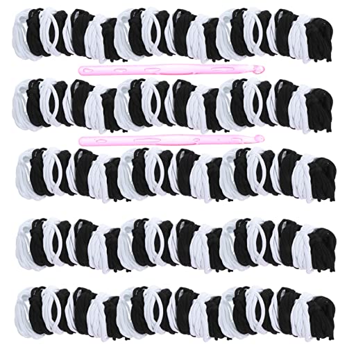 HOODANCOS 1Satz DIY Geflochtenes Elastisches Seil Schwarze und Weiße Drähte mit Häkeln für Handgestrickte Spielzeuge Basteln und Freundschaftsbänder für Altersgruppe HOODANCOS 1Satz DIY Geflochtenes Elastisches Seil Schwarze und Weiße Drähte mit Häkeln für Handgestrickte Spielzeuge Basteln und Freundschaftsbänder für Altersgruppe von HOODANCOS
