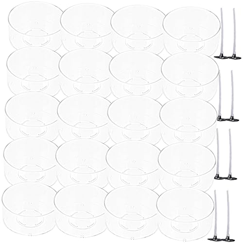 HOODANCOS 1Satz DIY Kerzenherstellung mit Klaren Plastikkerzenbehältern Dochten für Teelichthalter und Projekte im Wohnbereich HOODANCOS 1Satz DIY Kerzenherstellung mit Klaren Plastikkerzenbehältern Dochten für Teelichthalter und Projekte im Wohnbereich von HOODANCOS