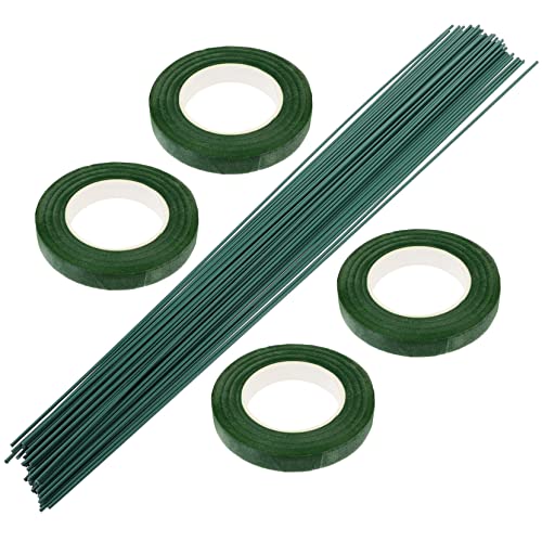 HOODANCOS 1Satz Künstliche Blumenstiele Drahtblumenstämme mit Floristischem Klebeband für DIY Blumengestecke Kränze und Dekorationen und Naturgetreu von HOODANCOS
