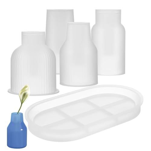 HOODANCOS 1Satz Silikon Vasenformen Runde Pflanzgefäß Formen Gießformen für Blumenvasen und Tablett DIY Tischdekoration mit Epoxidharz Teiliges HOODANCOS 1Satz Silikon Vasenformen Runde Pflanzgefäß Formen Gießformen für Blumenvasen und Tablett DIY Tischdekoration mit Epoxidharz Teiliges von HOODANCOS