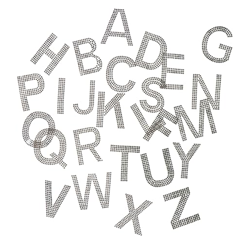 HOODANCOS 1Satz Strass Alphabet Aufnäher Selbstklebende Bügel Patches für DIY Projekte zur Dekoration von Kleidung und Taschen von HOODANCOS