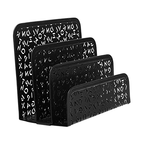 HOODANCOS 1Stück Briefhalter für Schreibtisch Eleganter Desktop Datei Organizer mit Geometrischem Design für Büro Schule und Zuhause Schwarz und Wiederverwendbar von HOODANCOS