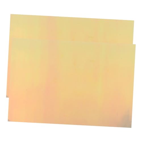HOODANCOS 2 Blätter Phantom Farbfilm Laserpapier gespiegelt Verpackung prismatisch Vinyl funkelnd farbiger PVC-Stoff dekorativer farbiger Stoff schillernder Steppstoff Golden von HOODANCOS