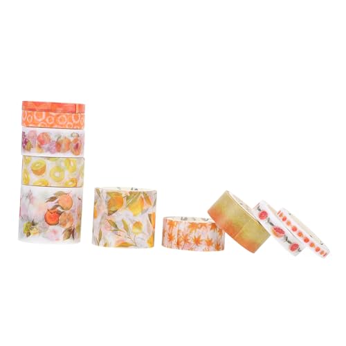 HOODANCOS 2 Handbuch-Aufkleber Dekoration Handwerk dünn schmucklos Wand dekoratives klebeband für einklebebuch dekoratives Klebeband für DIY Abdeckband für DIY Papier Orange von HOODANCOS
