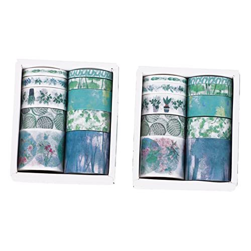 HOODANCOS 2 Handbuch-aufkleber Diy Liefert Dünn Klebrig Dekoratives Klebeband Für Sammelalbum Party Süßes Band Farbig Streifen Abdeckung Hübsches Washi-tape Green Papier von HOODANCOS