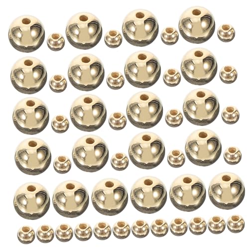 HOODANCOS 2 Plastikperlenzubehör Herstellung Basteln von Perlen Miniförmige Perlen Armbänder Perlen Armbandperlen Perlen rund runde Perle für Armbänder Perlenperle CCB-Kunststoff Golden von HOODANCOS
