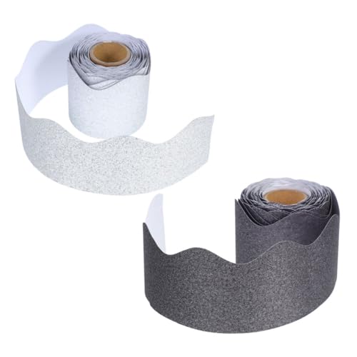 HOODANCOS 2 Rollen Glitzernde Pinnwand Bordüre für Klassenzimmer und Büro Gewellte Kanten Dekorative Plakatwand Bordüre und Silber HOODANCOS 2 Rollen Glitzernde Pinnwand Bordüre für Klassenzimmer und Büro Gewellte Kanten Dekorative Plakatwand Bordüre und Silber von HOODANCOS