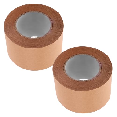 HOODANCOS 2 Rollen Kraftpapier Klebeband Stark Haftend Vielseitig Einsetzbar für Verpackung und Versiegelung von Kartons Beschreibbar für DIY Projekte von HOODANCOS