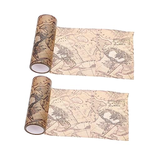 HOODANCOS 2 Rollen Retro -Posterband Party dekoratives Bastelband für dünn Zubehör Handwerk Washi -Klebeband Notebook -Band Washi-Papierbänder dekoratives Washi-Tape und Papieraufkleber von HOODANCOS