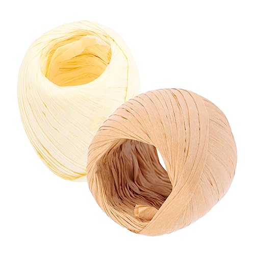 HOODANCOS 2 Rollen Schnur Lampenschirmpapier Bastband basteln wickeln Dekoration the hallow halllowen geschenkband Bindfäden für Bastelarbeiten Bastband zum Verpacken von Geschenken Yellow HOODANCOS 2 Rollen Schnur Lampenschirmpapier Bastband basteln wickeln Dekoration the hallow halllowen geschenkband Bindfäden für Bastelarbeiten Bastband zum Verpacken von Geschenken Yellow von HOODANCOS