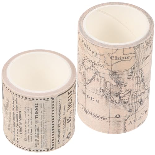 HOODANCOS 2 Rollen Vintage Washi Tape Breites Dekoratives DIY Klebeband für Scrapbooking Tagebuch Basteln mit Retro Zeitungs Kartenmustern Sanftes Papiermaterial für Vielseitige Gestaltung HOODANCOS 2 Rollen Vintage Washi Tape Breites Dekoratives DIY Klebeband für Scrapbooking Tagebuch Basteln mit Retro Zeitungs Kartenmustern Sanftes Papiermaterial für Vielseitige Gestaltung von HOODANCOS