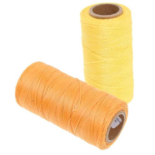 HOODANCOS 2 Rollen Wachsfaden Stickgarne Herstellung Polsterfaden Fäden gewachster Faden Nähgarn Nähen von gewachstem Faden Bastelsets Faden für Nähmaschine Nähmaschinenfaden Kabel Polyester von HOODANCOS
