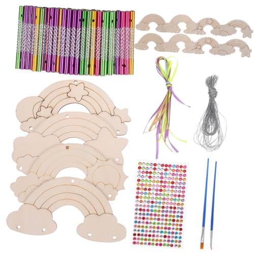 HOODANCOS 2 Sätze DIY Holz Windspiel Bastelset Kinderfreundliche Unbemalte Windglocken mit Bunten Holzscheiben Bändern Glitzer und Stiften für Dekoration im Garten und Zuhause HOODANCOS 2 Sätze DIY Holz Windspiel Bastelset Kinderfreundliche Unbemalte Windglocken mit Bunten Holzscheiben Bändern Glitzer und Stiften für Dekoration im Garten und Zuhause von HOODANCOS
