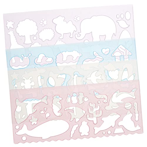 HOODANCOS 2 Sätze Geometrischer Vorlagenherrscher Schablone Für Schablonen Für Tierzeichnung Schablonen Malen Schablonen Zeichnen Pp 12 Stücke * 2 von HOODANCOS