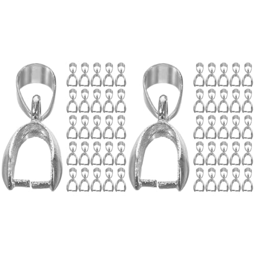 HOODANCOS 2 Sätze Jade -anhängerklemme Reiz Schlüssel Hängend Schmuck Schließe Für Anhängerverschluss Halsketten-charm-halter Stecker Charme Silver Legierung 50 Stück * 2 HOODANCOS 2 Sätze Jade -anhängerklemme Reiz Schlüssel Hängend Schmuck Schließe Für Anhängerverschluss Halsketten-charm-halter Stecker Charme Silver Legierung 50 Stück * 2 von HOODANCOS