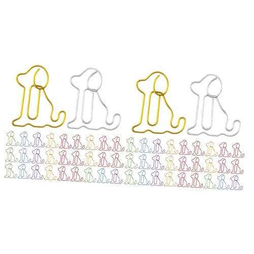 HOODANCOS 2 Sätze Paperclip Lesezeichenbuchordner Dackel Papierclips Hundeclips Größe Zubehör Für Den Hundeschreibtisch Büroklammern Office-dokumentenklammern Datei-clip Metall 50 Stück * 2 von HOODANCOS