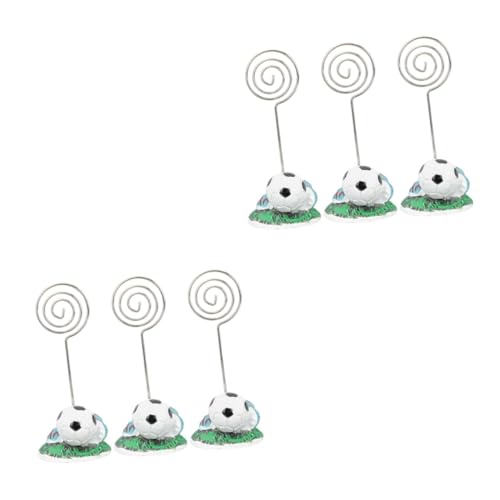 HOODANCOS 2 Sätze Teiliges Tischkartenhalter Im Fußball Design Platzkartenständer Für Hochzeiten Partys Und Veranstaltungen Memo Clips Für Fotos Und Notizen Stabiles Material Für 3 Stück * 2 von HOODANCOS