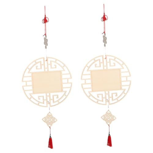 HOODANCOS 2 Stück Chinesische Hängende Hohl Pendeln mit Glücksknoten und Quaste für Festliche Wanddekoration Unbehandelte Holzplatten für Kreative Tischdekoration HOODANCOS 2 Stück Chinesische Hängende Hohl Pendeln mit Glücksknoten und Quaste für Festliche Wanddekoration Unbehandelte Holzplatten für Kreative Tischdekoration von HOODANCOS