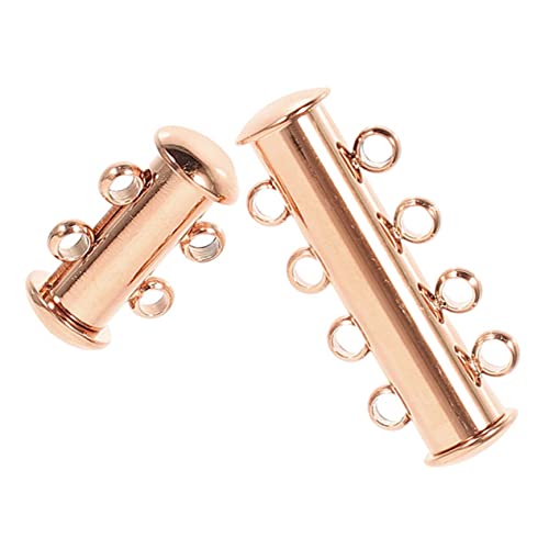 HOODANCOS 2 Stück Halskette Verschluss Halskette Verschlüsse Halskettentrenner aus Roségold Stapler schmuckherstellung zubehör verschlüsse für halsketten Multi-Halsketten-Layering-Verschluss von HOODANCOS