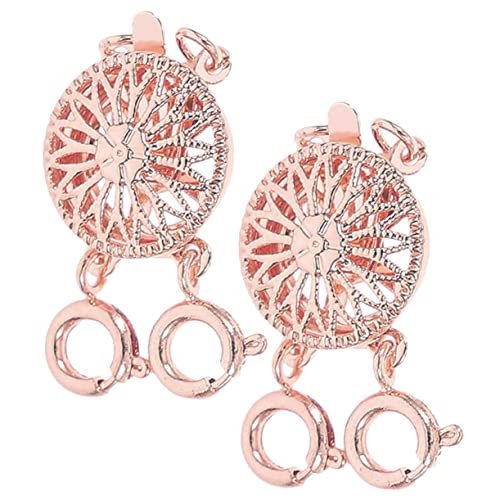 HOODANCOS 2 Stück Halskettentrenner aufbewahrung für schmuck schmuck-aufbewahrung Halskettenanschluss Stapel Silber Multi-Halsketten-Layering-Verschluss schmuckgeschichteter verbinder Kupfer von HOODANCOS